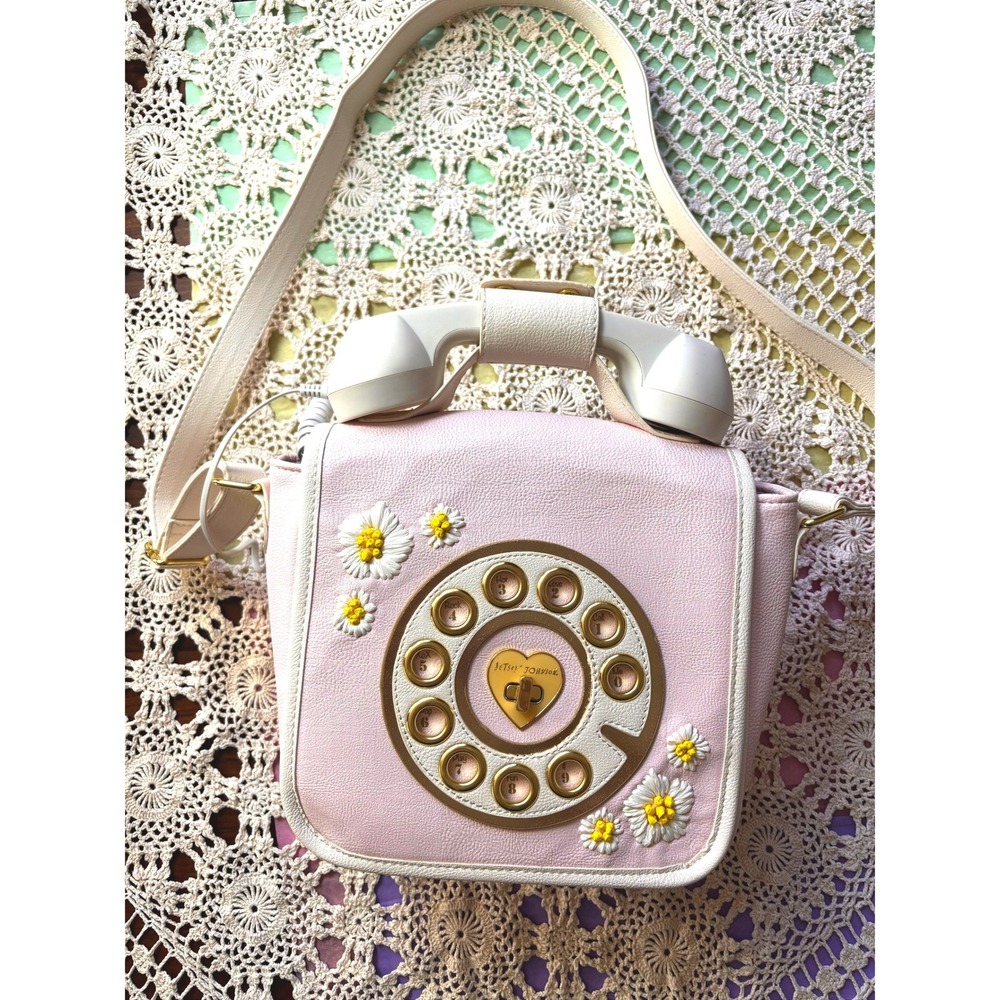 Betsey Johnson Call Me Phone Crossbody Bag Pink Daisy Bluetooth Handset Y2K - Picture 2 of 16
